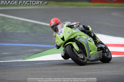 2010-05-08 Monza 0481 - La Roggia - Supersport - Free Practice - Robbin Harms - Honda CBR600RR